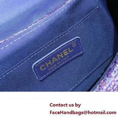 chanel Tweed, Sequins  &  Gold-Tone Metal Purple  &  Silver Small Bag with Top Handle AS4573 2024